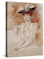 Madame Helleu Au Chapeau-Paul Cesar Helleu-Stretched Canvas