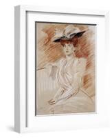 Madame Helleu Au Chapeau-Paul Cesar Helleu-Framed Giclee Print