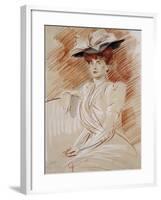 Madame Helleu Au Chapeau-Paul Cesar Helleu-Framed Giclee Print