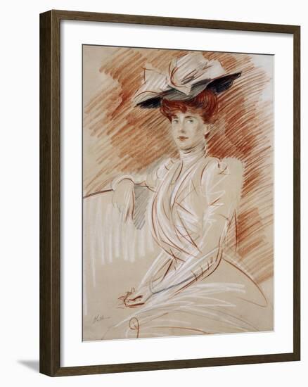 Madame Helleu Au Chapeau-Paul Cesar Helleu-Framed Giclee Print