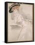 Madame Helleu in a Hat-Paul Cesar Helleu-Framed Stretched Canvas