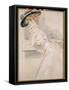 Madame Helleu in a Hat-Paul Cesar Helleu-Framed Stretched Canvas