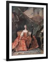 Madame Henriette De France in Court Costume Playing a Bass Viol, 1754-Jean-Marc Nattier-Framed Giclee Print