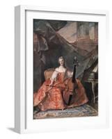 Madame Henriette De France in Court Costume Playing a Bass Viol, 1754-Jean-Marc Nattier-Framed Giclee Print