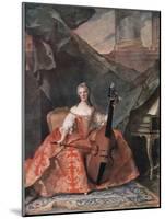 Madame Henriette De France in Court Costume Playing a Bass Viol, 1754-Jean-Marc Nattier-Mounted Giclee Print