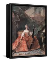 Madame Henriette De France in Court Costume Playing a Bass Viol, 1754-Jean-Marc Nattier-Framed Stretched Canvas