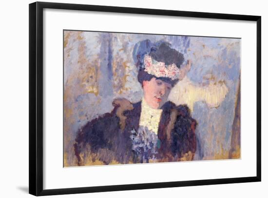Madame Hessel Wearing a Hat Decorated with Flowers, C.1905-Eduard Fuchs-Framed Giclee Print