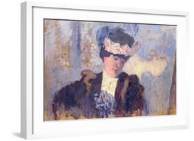 Madame Hessel Wearing a Hat Decorated with Flowers, C.1905-Eduard Fuchs-Framed Giclee Print