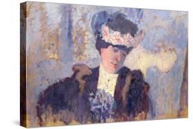 Madame Hessel Wearing a Hat Decorated with Flowers, C.1905-Eduard Fuchs-Stretched Canvas
