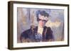 Madame Hessel Wearing a Hat Decorated with Flowers, C.1905-Eduard Fuchs-Framed Giclee Print