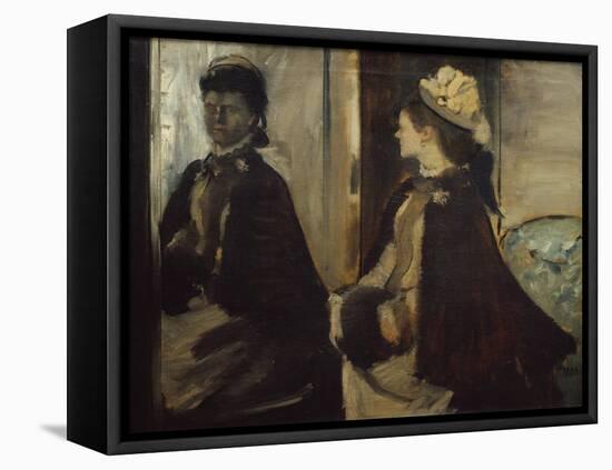 Madame Jeantaud in the Mirror-Edgar Degas-Framed Stretched Canvas