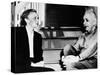 Madame Joliot-Curie and Albert Einstein-null-Stretched Canvas