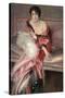 Madame Juillard' in Red, 1912-Giovanni Boldini-Stretched Canvas