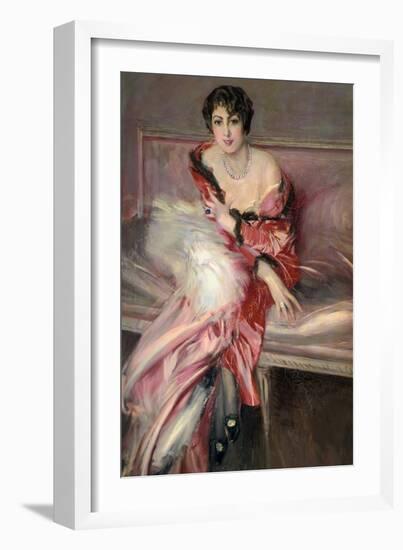 Madame Juillard' in Red, 1912-Giovanni Boldini-Framed Giclee Print