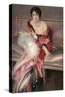 Madame Juillard' in Red, 1912-Giovanni Boldini-Stretched Canvas
