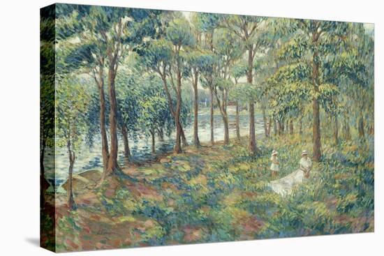 Madame Lebasque and Her Son on the Bank of the Marne, 1899-Henri Lebasque-Stretched Canvas