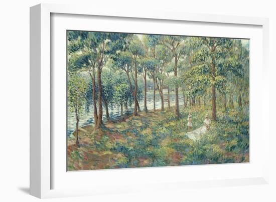 Madame Lebasque and Her Son on the Bank of the Marne; Madame Lebasque Et Sa Fille Au Bord De La…-Henri Lebasque-Framed Giclee Print