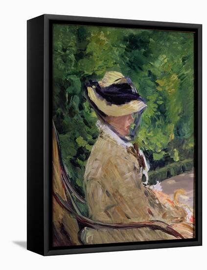 Madame Manet at Bellevue-Edouard Manet-Framed Stretched Canvas
