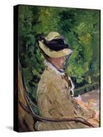 Madame Manet at Bellevue-Edouard Manet-Stretched Canvas