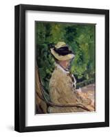 Madame Manet at Bellevue-Edouard Manet-Framed Premium Giclee Print