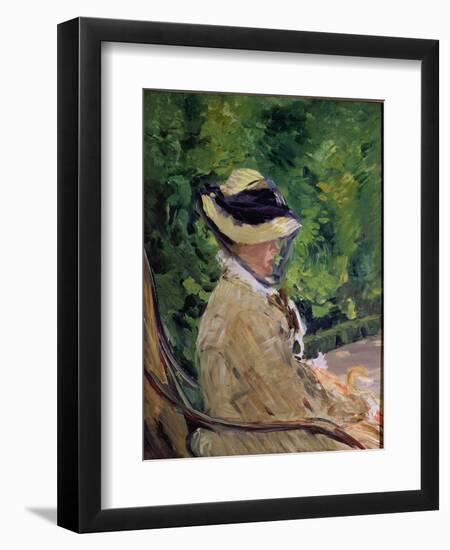 Madame Manet at Bellevue-Edouard Manet-Framed Premium Giclee Print