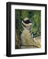 Madame Manet Im Garten Von Bellevue-Edouard Manet-Framed Premium Giclee Print