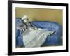 Madame Manet on a Blue Sofa, 1874-Edouard Manet-Framed Giclee Print