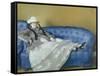 Madame Manet on a Blue Sofa, 1874-Edouard Manet-Framed Stretched Canvas