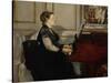 Madame Manet (Suzanne Leenhoff, 1830-1906) at the Piano-Edouard Manet-Stretched Canvas