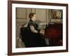 Madame Manet (Suzanne Leenhoff, 1830-1906) at the Piano-Edouard Manet-Framed Giclee Print