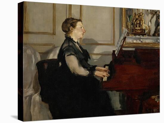 Madame Manet (Suzanne Leenhoff, 1830-1906) at the Piano-Edouard Manet-Stretched Canvas