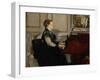 Madame Manet (Suzanne Leenhoff, 1830-1906) at the Piano-Edouard Manet-Framed Giclee Print