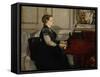 Madame Manet (Suzanne Leenhoff, 1830-1906) at the Piano-Edouard Manet-Framed Stretched Canvas