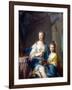 Madame Marsollier and Her Daughter-Jean-Marc Nattier-Framed Art Print