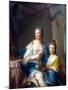 Madame Marsollier and Her Daughter-Jean-Marc Nattier-Mounted Art Print