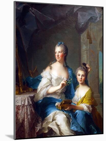 Madame Marsollier and Her Daughter-Jean-Marc Nattier-Mounted Art Print