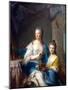 Madame Marsollier and Her Daughter-Jean-Marc Nattier-Mounted Art Print