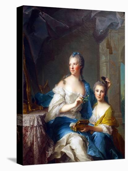 Madame Marsollier and Her Daughter-Jean-Marc Nattier-Stretched Canvas