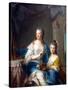 Madame Marsollier and Her Daughter-Jean-Marc Nattier-Stretched Canvas