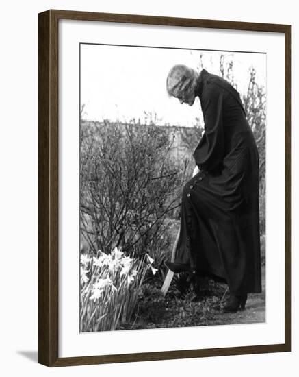 Madame Maud Gonne MacBride Working in Her Garden-John Phillips-Framed Photographic Print