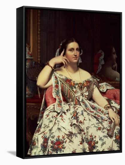 Madame Moitessier, 1856-Jean-Auguste-Dominique Ingres-Framed Stretched Canvas