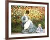 Madame Monet and Child in a Garden-Claude Monet-Framed Giclee Print