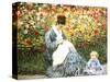 Madame Monet and Child in a Garden-Claude Monet-Stretched Canvas
