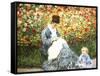 Madame Monet and Child in a Garden-Claude Monet-Framed Stretched Canvas