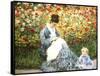 Madame Monet and Child in a Garden-Claude Monet-Framed Stretched Canvas