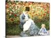 Madame Monet and Child in a Garden-Claude Monet-Stretched Canvas