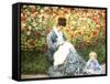 Madame Monet and Child in a Garden-Claude Monet-Framed Stretched Canvas