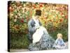 Madame Monet and Child in a Garden-Claude Monet-Stretched Canvas