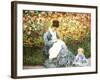 Madame Monet and Child in a Garden-Claude Monet-Framed Giclee Print