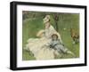 Madame Monet and Her Son, 1874-Pierre-Auguste Renoir-Framed Art Print